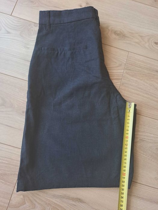 Bermudy H&M jak nowe, czarne, dobry skład: wiskoza i len