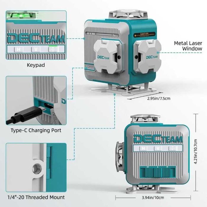 З гарантією 1 рік! Відкалібрований! Лазерний рівень Decteam M04CG