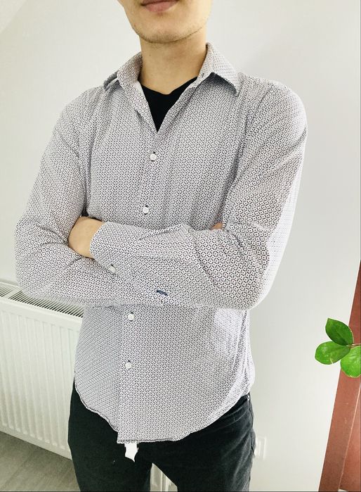 Męska Elegancka Koszula Bytom 37 Długi Rękaw Kołnierzyk