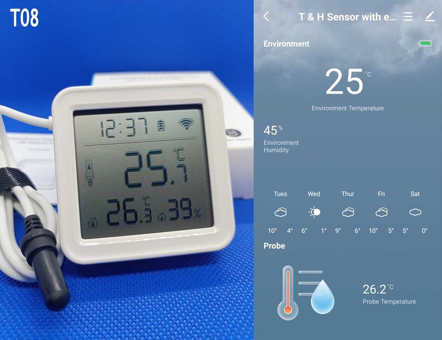 Розумний Tuya Wi-Fi датчик термометр гігрометр