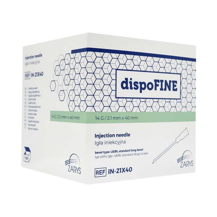dispoFine Igły iniekcyjne 2,1x40 mm 14G sterylne - 100 szt