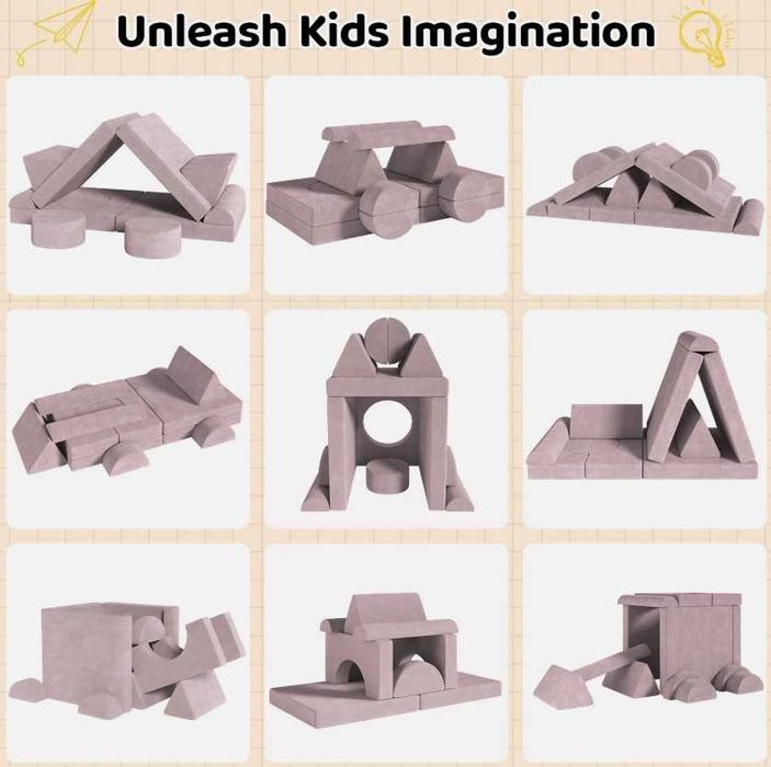 Sofá Modular Infantil Soft Play LY‑49 – Laranja – Novo na Caixa + Envio Incluído