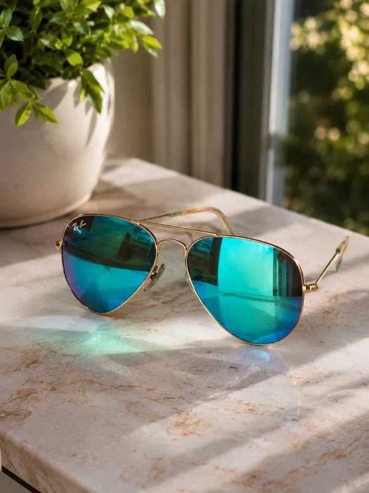 okulary przeciwsłoneczne Ray-Ban w klasycznym modelu aviator.