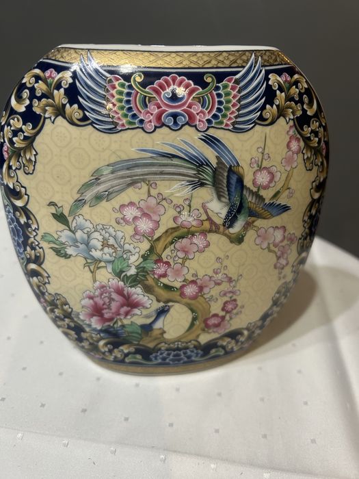 Japonski wazon Seizan ręcznie malowany