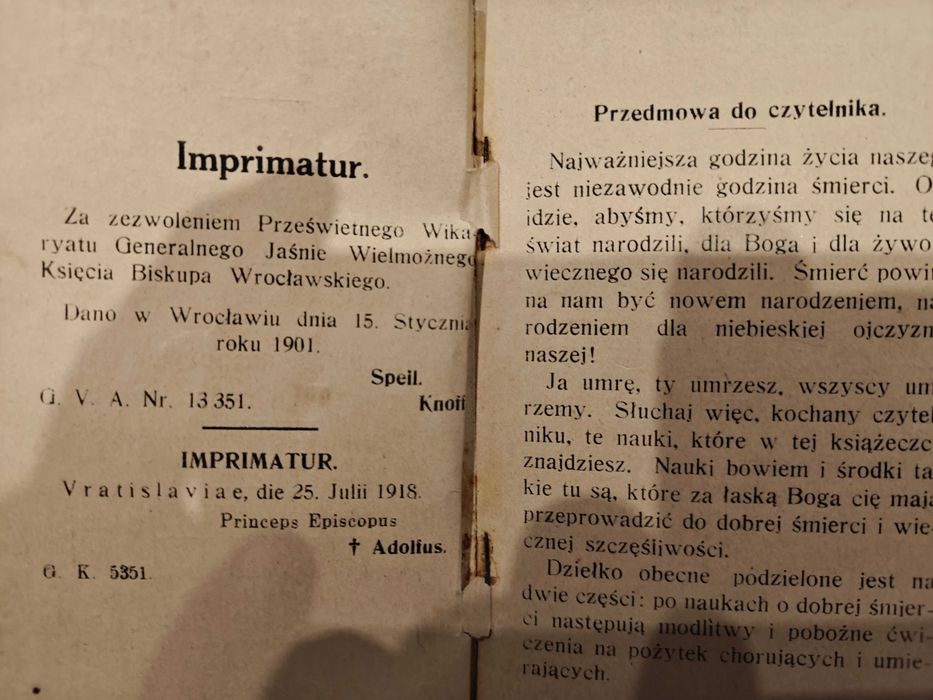 książeczka o dobrej śmierci 1919