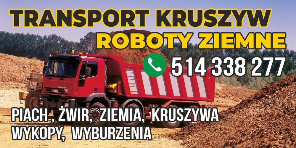 Wywrotka transport piach żwir ziemia kamień 16-32 kruszywo