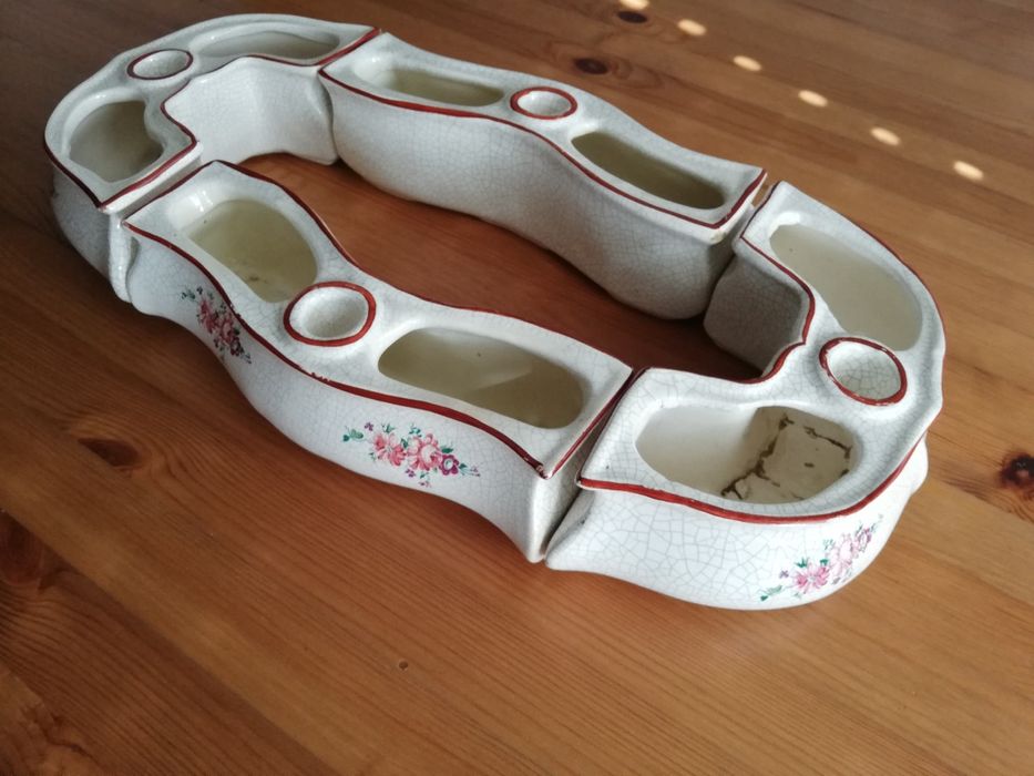 Centro de mesa em louça craquelê