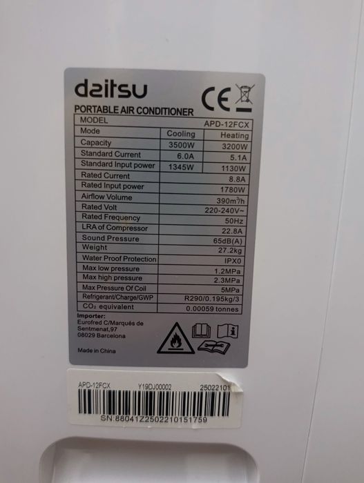 Ar condicionado daitsu 12000 Btu