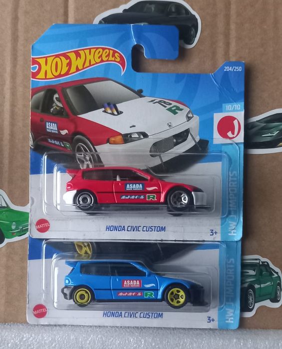 Conjunto 2  Honda Civic Custom Hot Wheels
