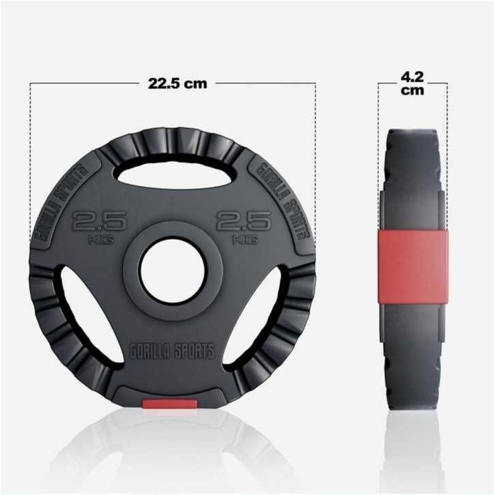 Zestaw 4x 5 kg, 4x 2.5 kg obciążęnia bitumiczne olimpijskie 50mm