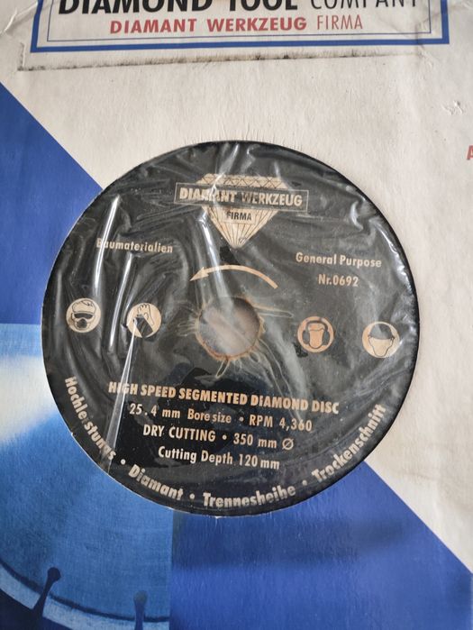 Високошвидкісний відрізний алмазний диск Diamond Tool Company 350мм