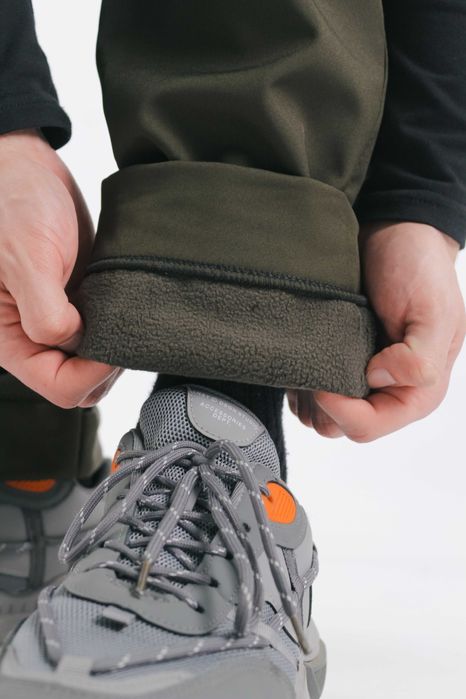 Штани карго чоловічі теплі на флісі Softshell хакі