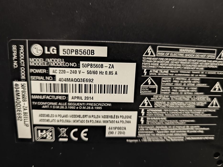 Telewizor plazmowy LG 50"