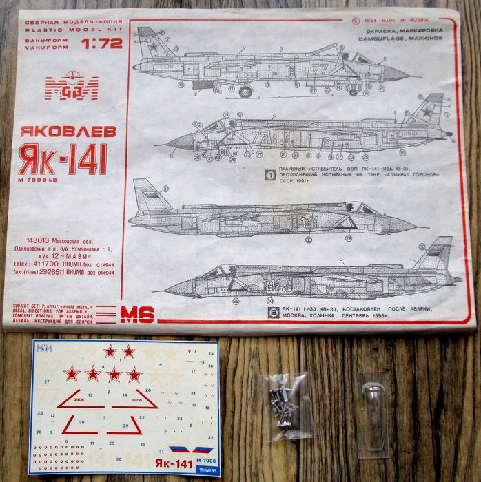 Jak-141 Freestyle, 1/72, Mavi vacu kit M7006LD + Travers Decal