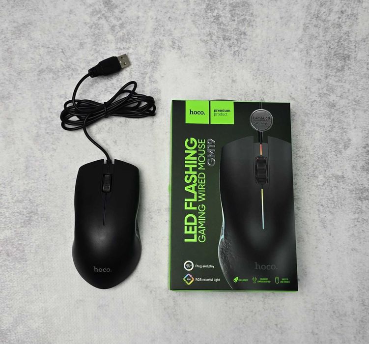 Миша USB ігрова Hoco GM19 Enjoy RGB Colorful Нова Гарантія 12 міс