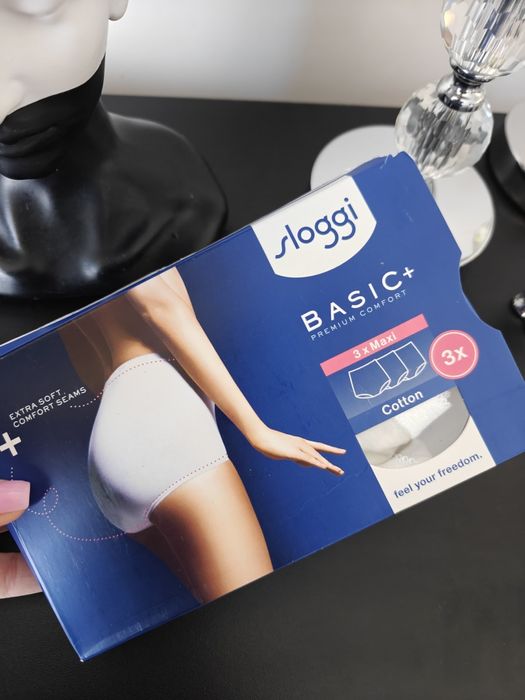 Sloggi Basic + Premium Comfort trójpak majtki wysoki stan XL