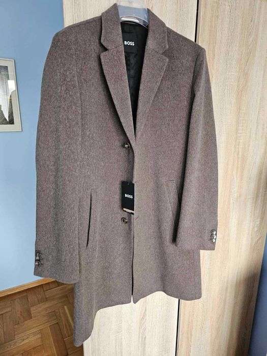 NOWY Płaszcz męski Hugo Boss Hyde L 50 brąz jesienny zimowy ORYGINAŁ