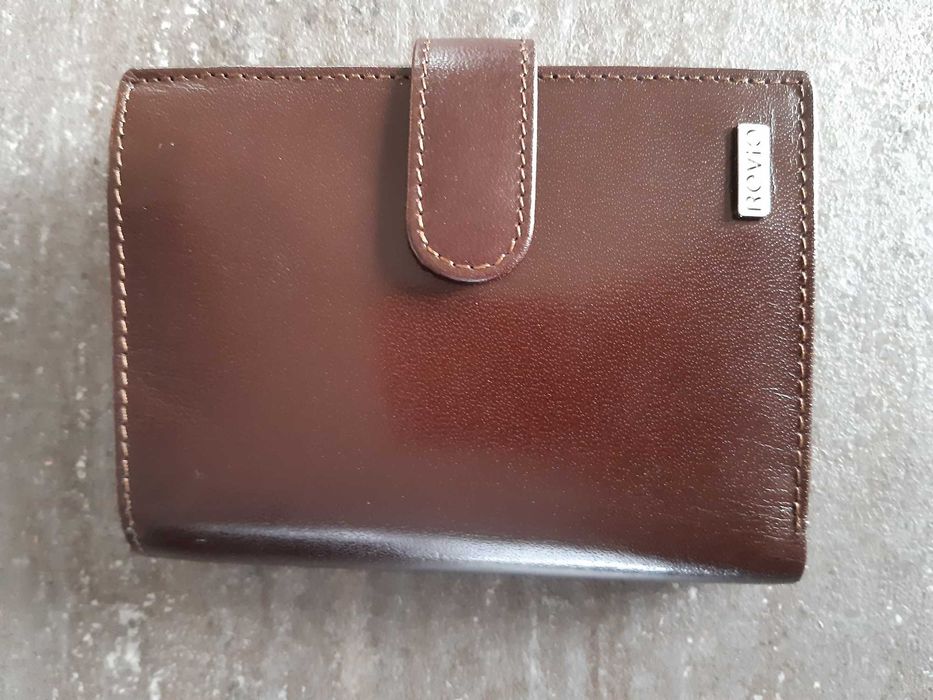 Portfel meski, skorkowy, brazowy, nowy