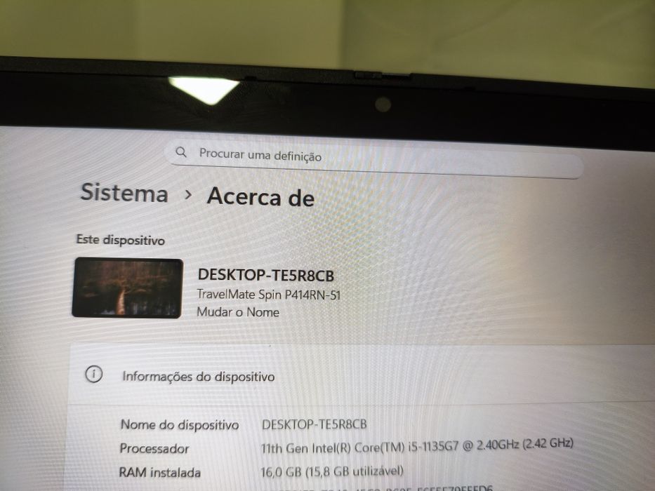 Acer TravelMate Spin— Core i5 11th | Ecrã Tátil | 16GB