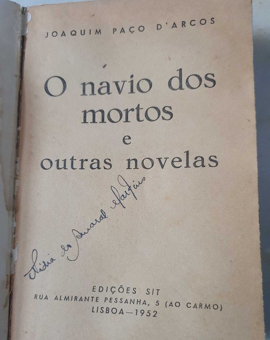 Livro O Navio dos Mortos e Outras Novelas, Joaquim Paço D'Arcos, 1ªEd.