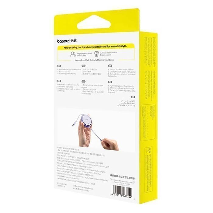 Kabel USB Baseus Free2Pull USB-C do iP 20W 1m (fioletowy)