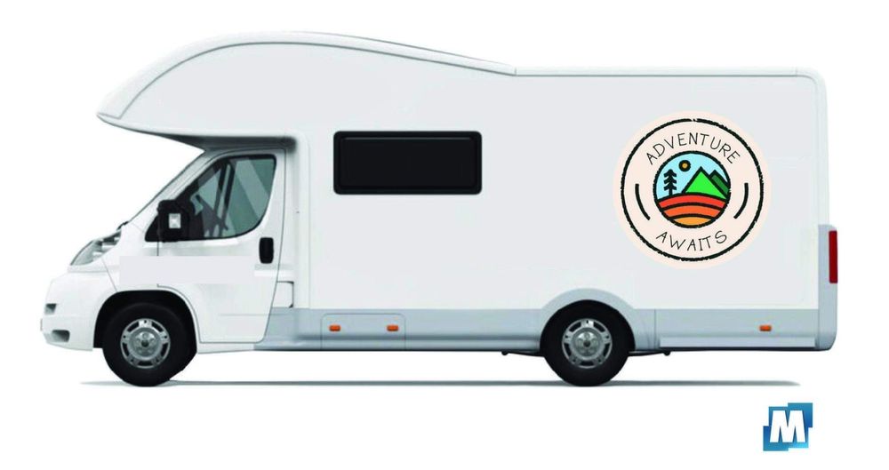 Zestaw naklejek na dwa boki Adventure kamper ducato chausson nalepki