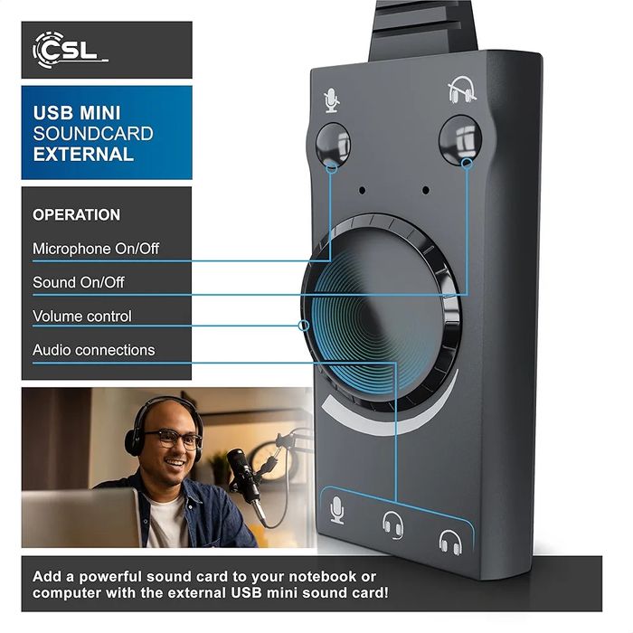 Zewnętrzna karta dźwiękowa USB mini 301301