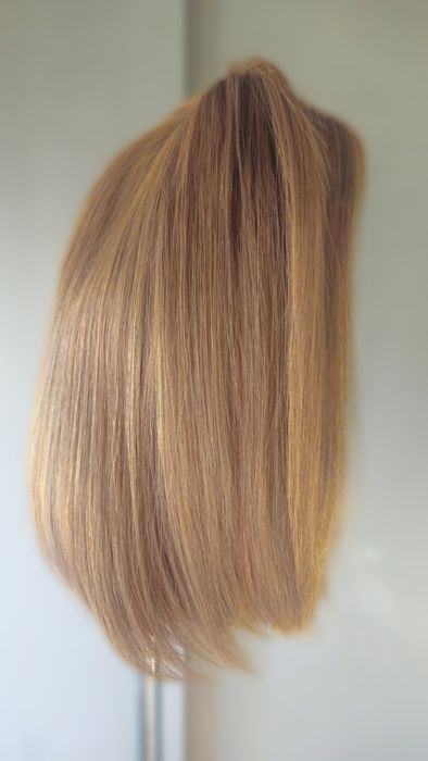 Peruca Lace Front Fio Premium Castanho com Luzes | Corte Long Bob | Pronta para Uso