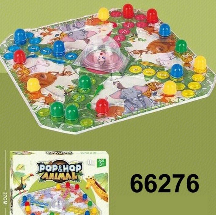 Pop & Hop Animal – Gra Planszowa dla Dzieci z Kostką w Kopule | 2–4 Graczy | 3+