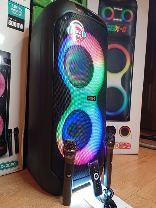 Блютуз караоке акустика Temeisheng-21(SD,USB, FM) ПультДУ, 2микрофона.