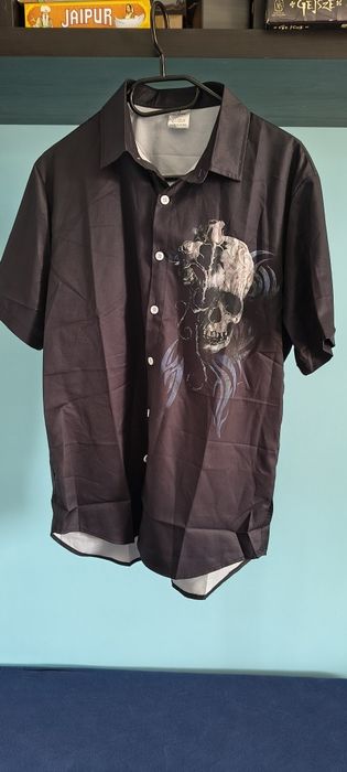 Super rockowa koszula męska z czachą