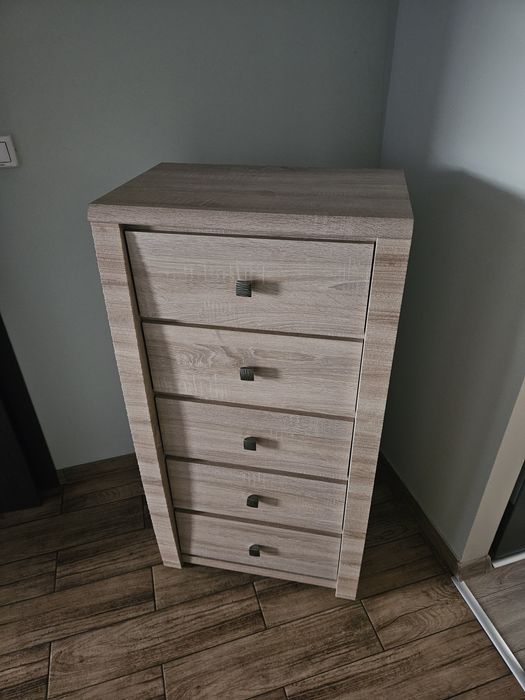 Komoda Senegal x5szuflad Black Red White