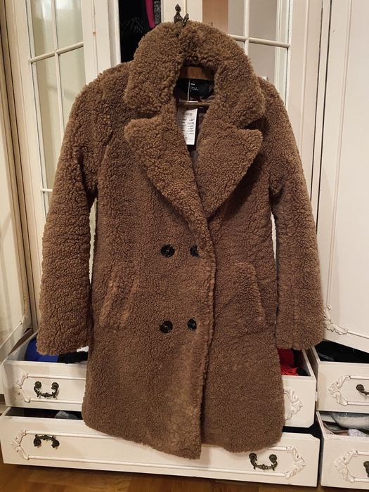 Nowy z metką płaszcz brązowy sherpa teddy kożuch kożuszek
