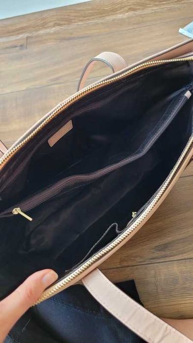 Skórzana shopperka/torba shopper/Wittchen pudrowy róż A4