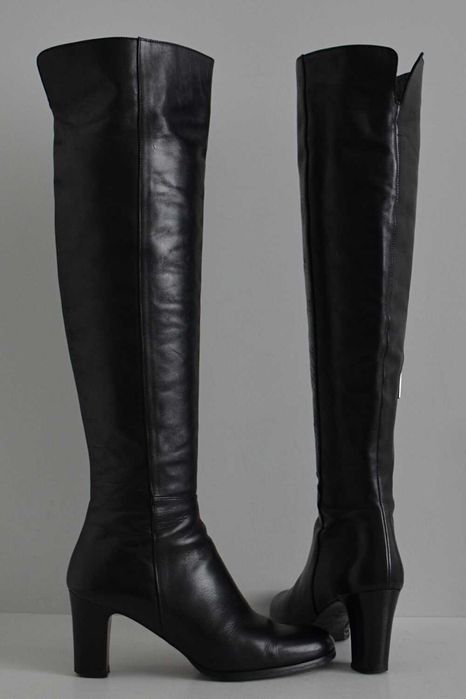 Kozaki Clisee Paris z Francji wysoka cholewka tuż za kolano SKÓRA 38,5