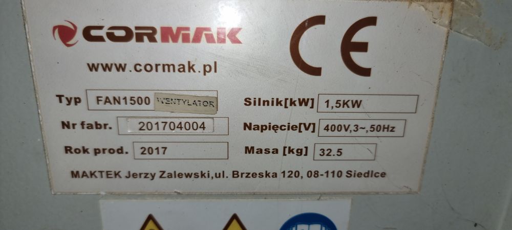 Sprzedam wentylator odciagowy Fan 1500