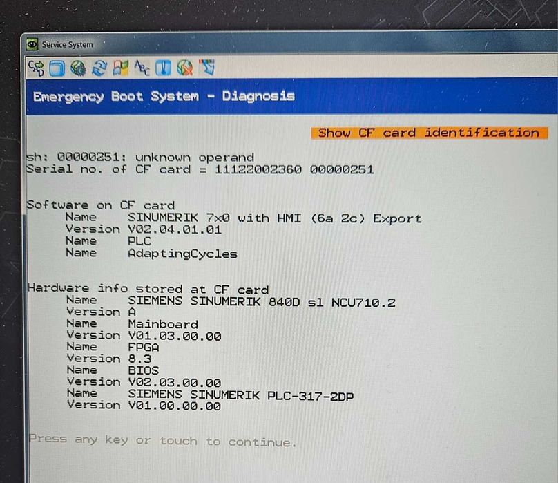 Sinumerik 840D sl NCU 710.2 with PLC 317-2DP.