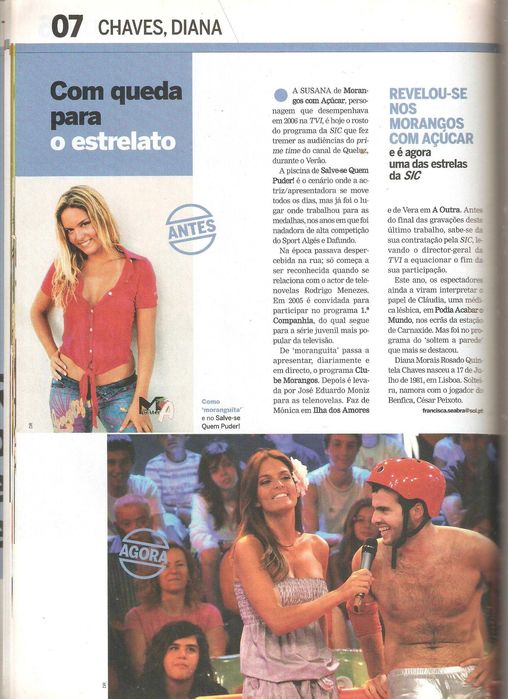 Diana Chaves 2009 em capa e conteúdos