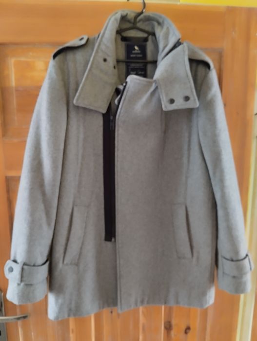 Płaszcz szary flauszowy L
