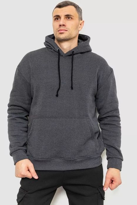 Худі чоловічий на флісі однотонний