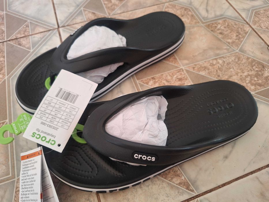 Крокс в'єтнамки Crocs Bayaband Flip Black/White, M5/W6, 38-39 розмір