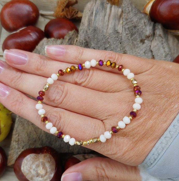 Hit! Zestaw trzech bransoletek. Szklane koraliki na żyłce elastycznej