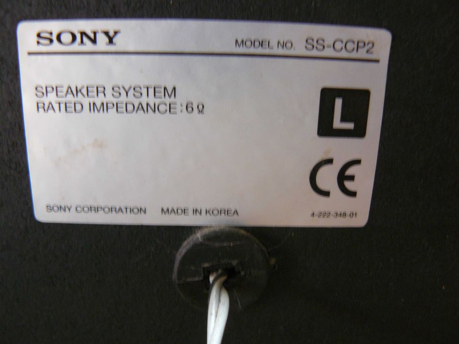 Kolumny Sony przewody 6 ohm maskownice