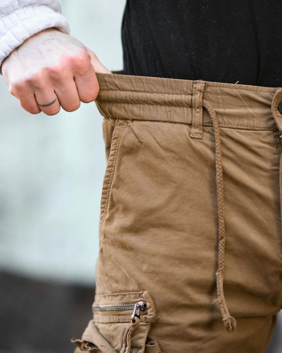 Міські чоловічі  штани карго джогери lenox кайот на резинках з кармана