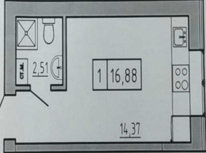 1-room apartment apartment by the address st. Starokonnyy per Pavlika Larishkina per (area 22 m²) - Atlanta.ua - photo 4