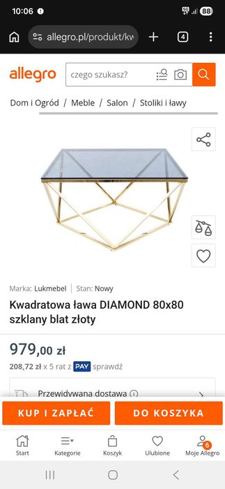 Stolik kawowy szklany