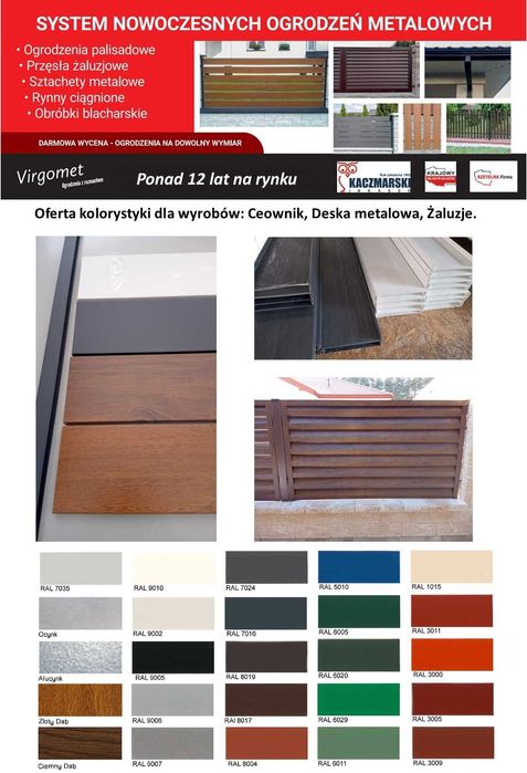 Przęsło 120x200 ogrodzenie palisada panel płot sztacheta PROMOCJA