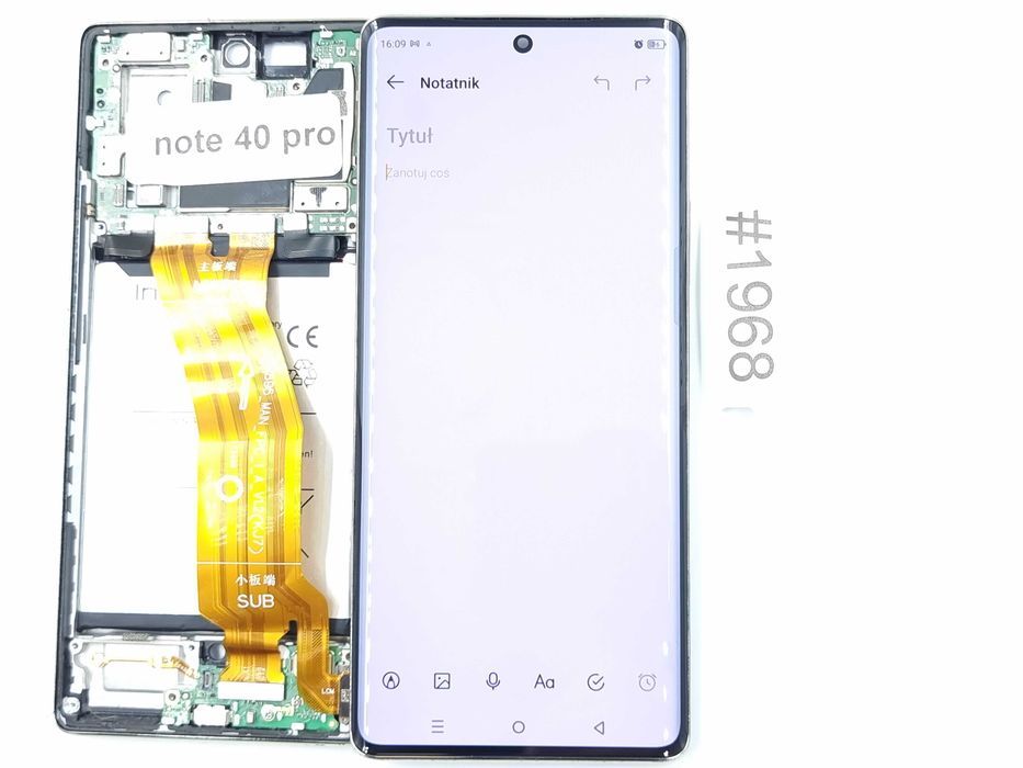 Infinix Note 40 Pro Ekran + Korpus Oryginalny Demontaż | #1968 R3868