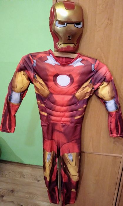 Strój przebranie IRON MAN ze świecącą maską