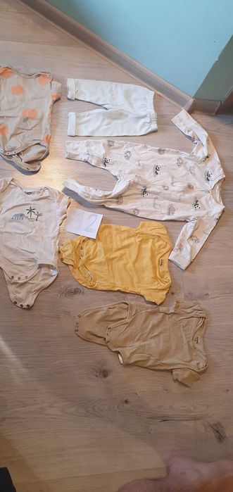 Zestaw ubranek niemowlęcych 68: body + pajac + spodnie